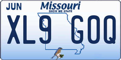 MO license plate XL9G0Q