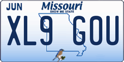 MO license plate XL9G0U