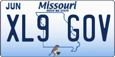 MO license plate XL9G0V