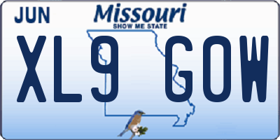 MO license plate XL9G0W