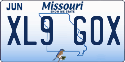 MO license plate XL9G0X