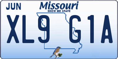 MO license plate XL9G1A
