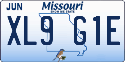 MO license plate XL9G1E