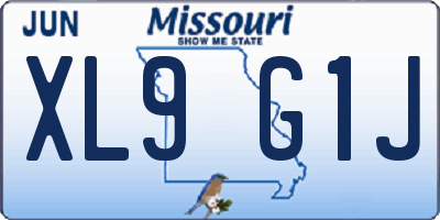 MO license plate XL9G1J