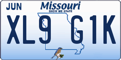 MO license plate XL9G1K