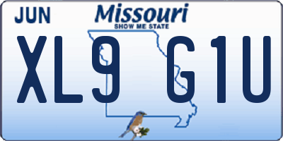 MO license plate XL9G1U
