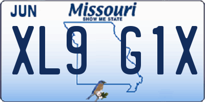 MO license plate XL9G1X