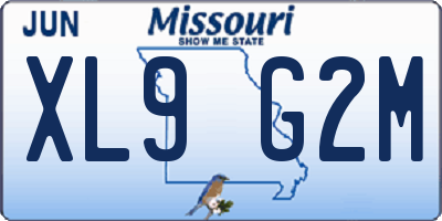 MO license plate XL9G2M