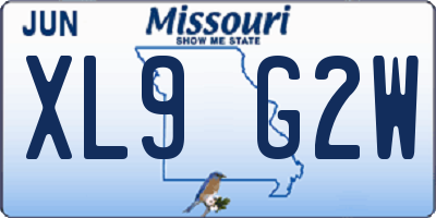 MO license plate XL9G2W