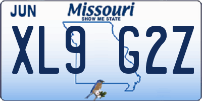 MO license plate XL9G2Z