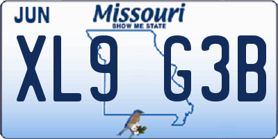 MO license plate XL9G3B