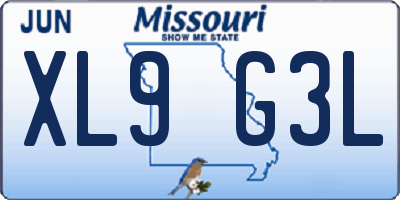 MO license plate XL9G3L