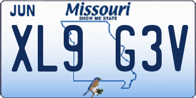 MO license plate XL9G3V