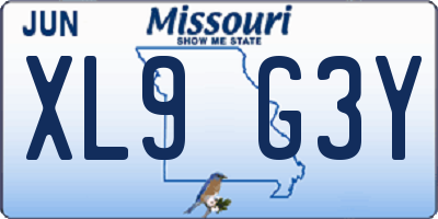 MO license plate XL9G3Y