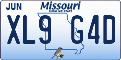 MO license plate XL9G4D