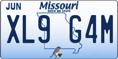 MO license plate XL9G4M