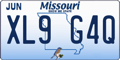 MO license plate XL9G4Q