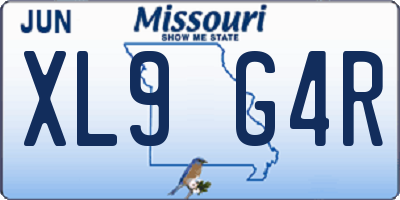 MO license plate XL9G4R