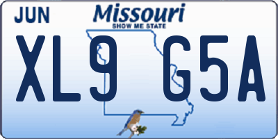 MO license plate XL9G5A