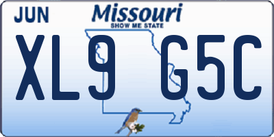 MO license plate XL9G5C
