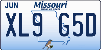 MO license plate XL9G5D
