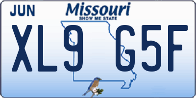 MO license plate XL9G5F