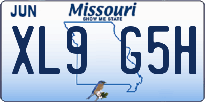 MO license plate XL9G5H
