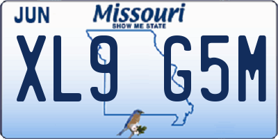 MO license plate XL9G5M