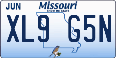 MO license plate XL9G5N