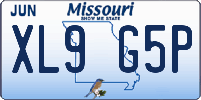 MO license plate XL9G5P