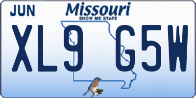 MO license plate XL9G5W