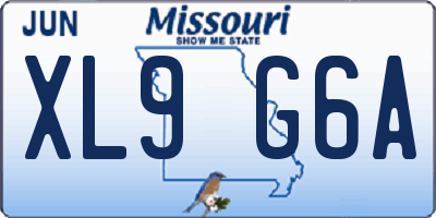 MO license plate XL9G6A