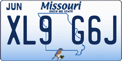 MO license plate XL9G6J