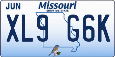 MO license plate XL9G6K