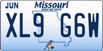MO license plate XL9G6W