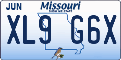 MO license plate XL9G6X