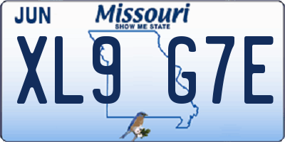 MO license plate XL9G7E