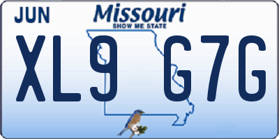 MO license plate XL9G7G