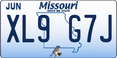 MO license plate XL9G7J