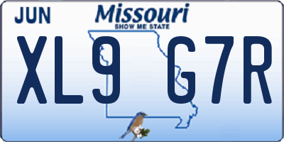 MO license plate XL9G7R