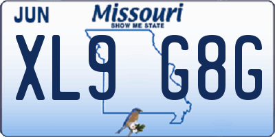 MO license plate XL9G8G