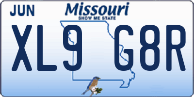 MO license plate XL9G8R