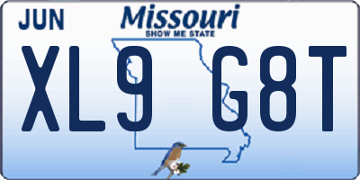 MO license plate XL9G8T