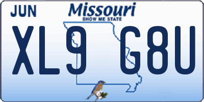 MO license plate XL9G8U