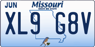 MO license plate XL9G8V