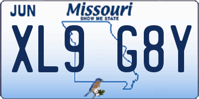 MO license plate XL9G8Y