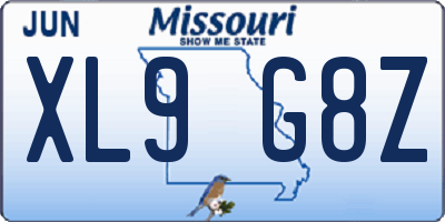 MO license plate XL9G8Z