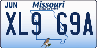 MO license plate XL9G9A