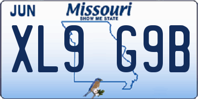 MO license plate XL9G9B