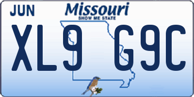 MO license plate XL9G9C